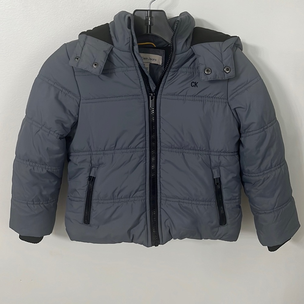 Calvin Klein Jeans Gray Puffer Jacket for Kids